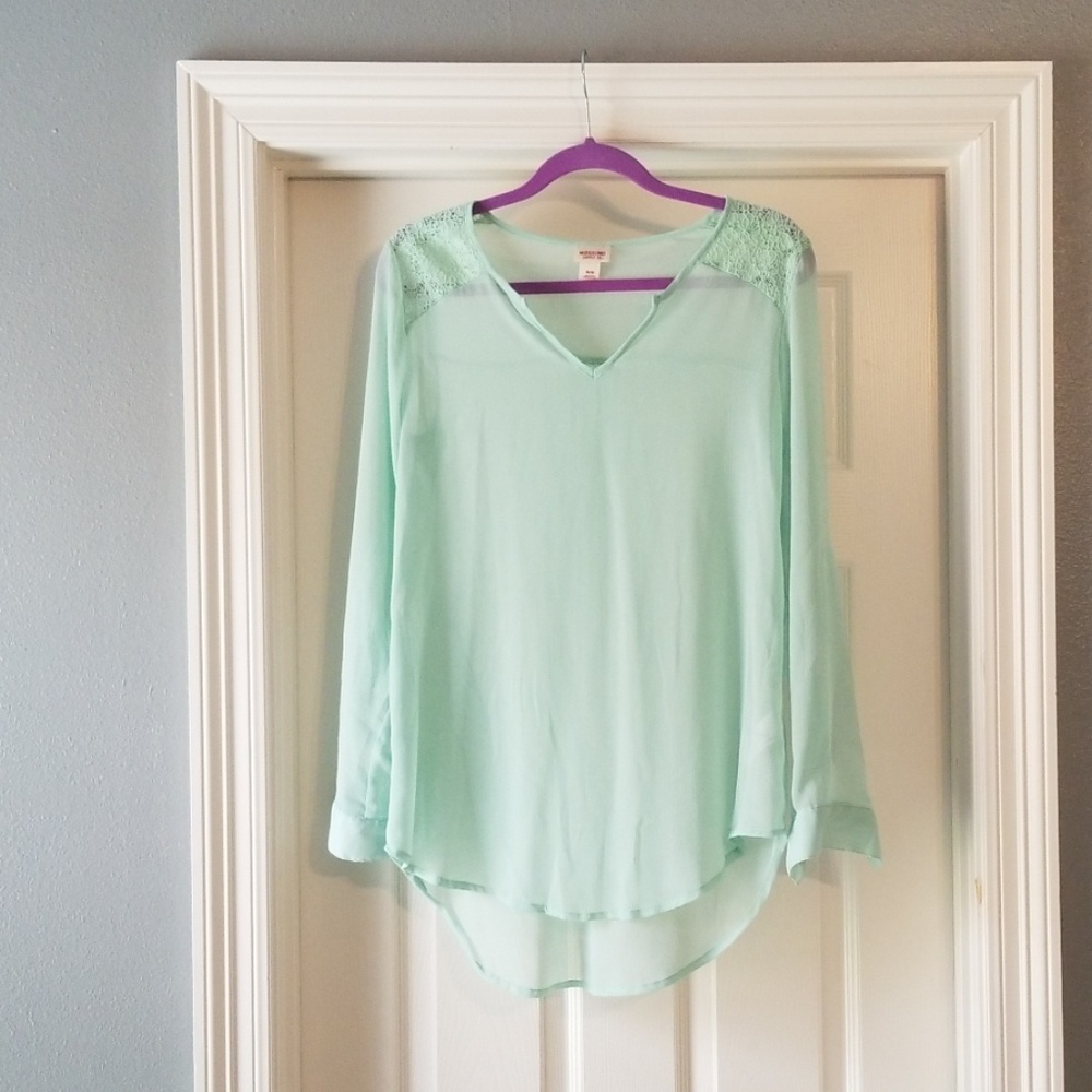 Mossimo Sheer Top with Lace Accents